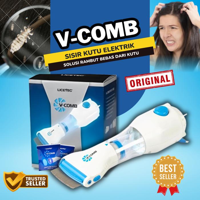 Sisir Kutu Elektrik V Comb Vacuum Mesin Penyedot Kutu Telur Rambut Alat Penghilang Kutu Manusia Hewa