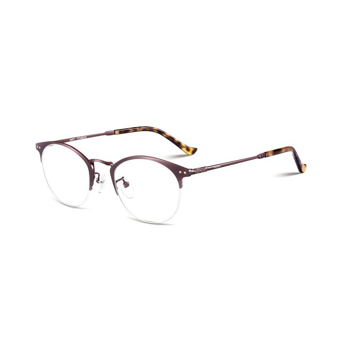 Eyesoul Parim Eyewear Kacamata Optic Half Round Titanium - Cokelat Tea Rangka Optik Koreksi Pengliha