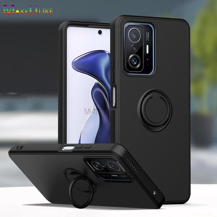 Silicone Case for Xiaomi Mi 11T Pro Case Shockproof Ring Holder Soft