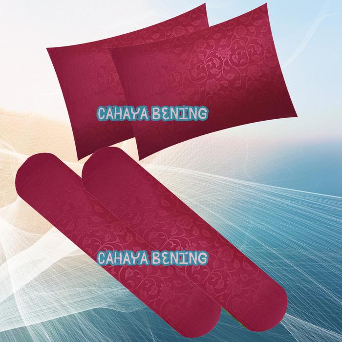 1set sarban sargul isi 4 pcs 2 sarung bantal dan 2 sarung guling motif embos polos karakter dewasa