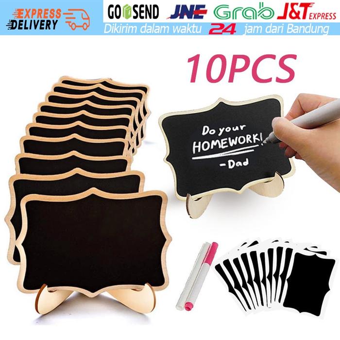 SET 10PCS Papan Tulis Kapur Kecil / Mini Chalkboard / Papan Kapur Menu Cafe / Papan  RESERVED