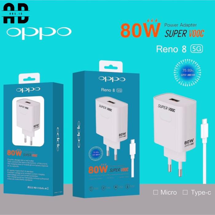 ABS - CHARGER OPPO RENO 8 5G CHARGING CASAN 80W TC SUPER VOOC 100% ORIGINAL