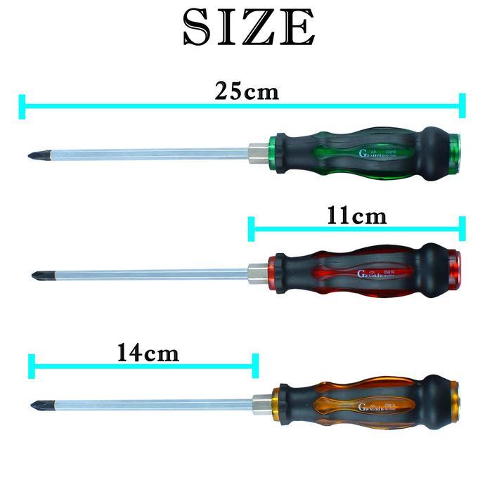 Obeng Plus Karet Transparant Panjang 6inch 150mm Multifungsi Anti Karat - 03810 6inch 150MM