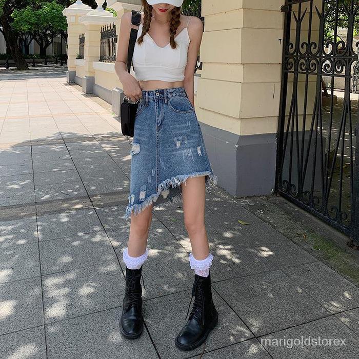 COD##Y2k skirt/rok kancing depan rok jeans pendek wanita rok span rok a line rok kekinian rok midi r
