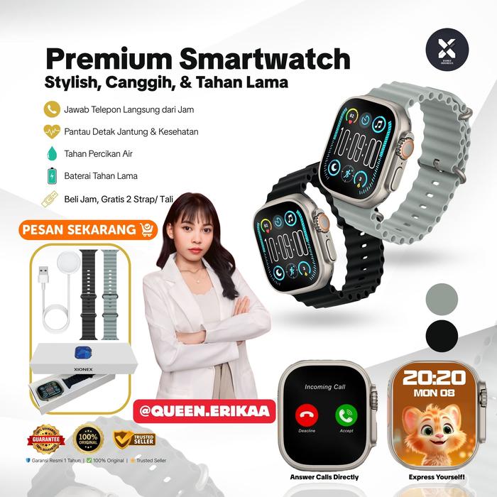 [EKSLUSIVE QUEEN ERIKA] XIONEX Smartwatch – Jam Tangan Pintar Murah | Stylish | Bluetooth Call | Spl