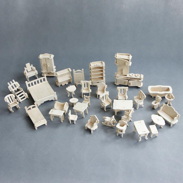 Rumah Boneka Kayu Miniatur Furniture Mainan untuk Boneka Diy