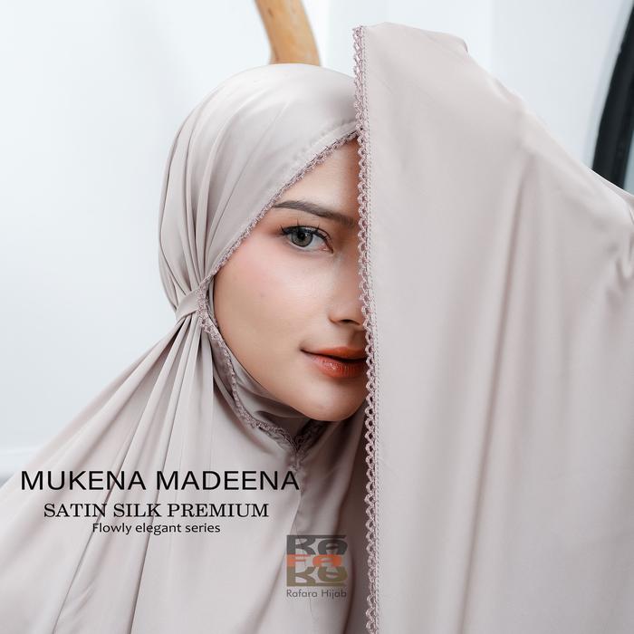 Raisa Hijab - MUKENA Travel SATIN SILK PREMIUM POLOS BAHAN SILKY MADEENA