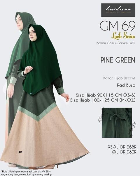 Haitwo Gamis GM 069 Gamis Wanita Set Khimar Terbaru Dress Muslim Syari Cantik Nyaman Remaja Hitam