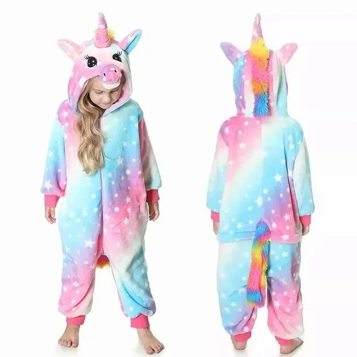 Kigurumi Children's Pajamas For Boys Girls Cow Pajamas Flannel Kids Panda Pijamas Suit Animal Sleepw