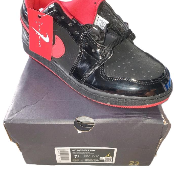 Nike Air Jordan 1 Low Merah Hitam Celestial Teal size 41 insole 25.5 cm Made in Vietnam (greade mirr