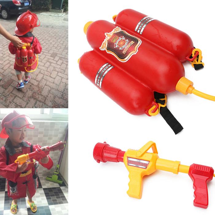 Water Gun Kids Toy Backpack Water Blaster Fireman Extinguisher Summer