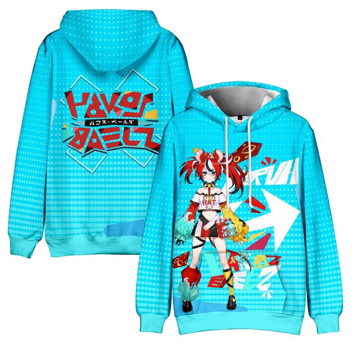 Hakos Baelz Vtuber Anime Hoodie Long Sleeve Man Adult Sweatshirt Harajuku Streetwear Promo 2025 Japa
