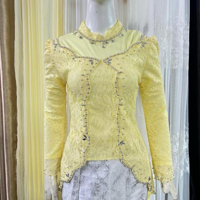 FREE HIJAB -Kebaya Nada - Set Kebaya Butter Yellow - Seragaman Butter Yellow - Inspirasi Kebaya Butt