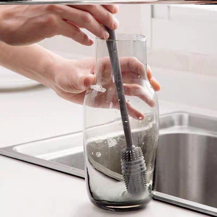 Sikat Pembersih Botol Gagang Panjang Sikat Gelas Botol Bahan Silikon