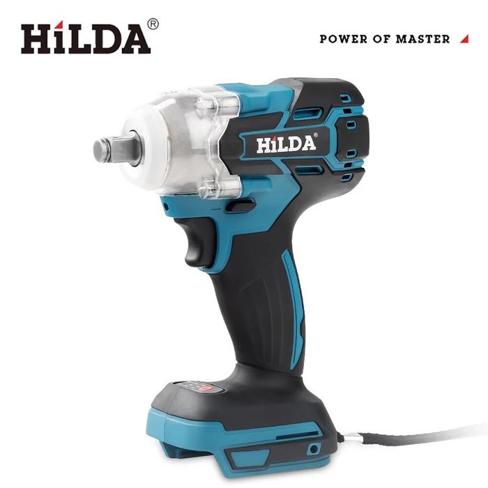 HILDA 21V Cordless Impact Wrench Brushless High Torque Impact 1/2 Inch Car Wrench Power Tools