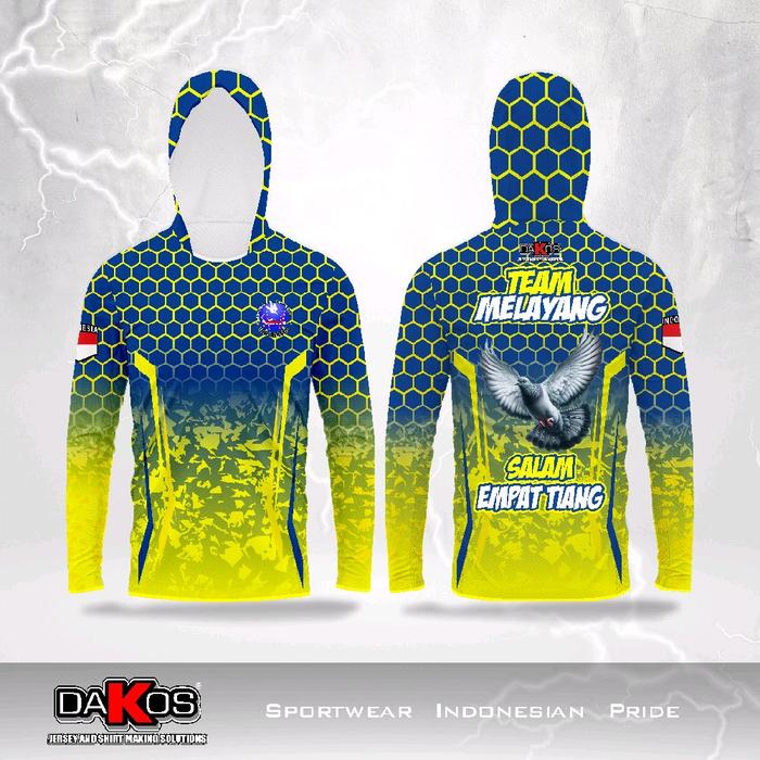 Jersey merpati kolong TEAM MELAYANG/SALAM EMPAT TIANG Hoodie,tangan panjang fullprint//Jersey merpat