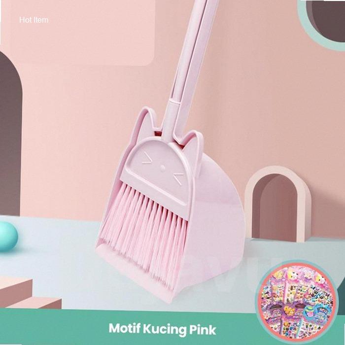 Dejavu Sapu Lantai Mini Sapu Anak-Anak Set Pengki Sekop Sampah Dustpan With Broom Alat Pembersih HSB