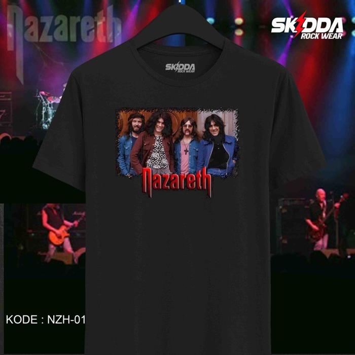 T Shirt Kaos Band NAZARETH – Rock Classic Rock - Premium Cotton Combed 24S Distro Pria Wanita