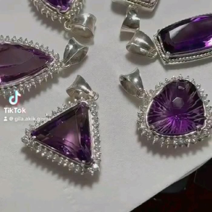 liontin ring perak batu bungur