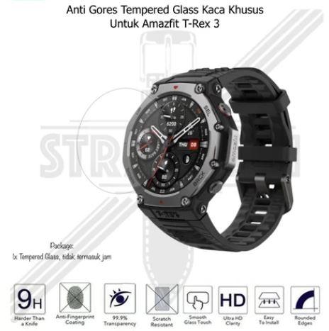 nnn tempered glass untuk  Amazfit T-Rex T Rex TRex 3 anti gores jam tangan tempered glass pelindung 
