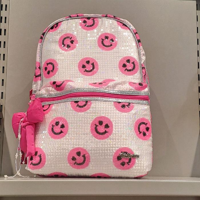 Tas ransel backpack Skechers twinkle toes pink bow emoji smile tas sekolah large