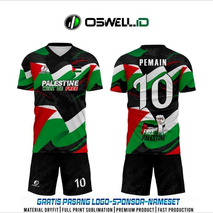 Baju Jersey Futsal dan Sepak Bola FREE PALESTINA Support Free Palestine Full Printing Premium
