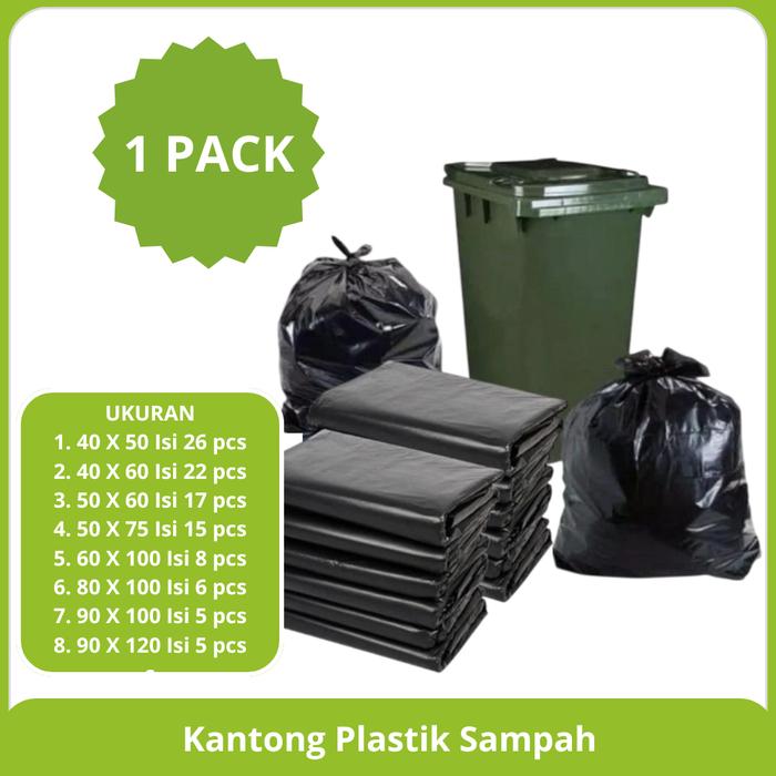1 Pack Plastik Sampah Ekonomis  | Kantong Plastik Sampah Hitam Kemasan Ekonomis | Plastik Packing Hi