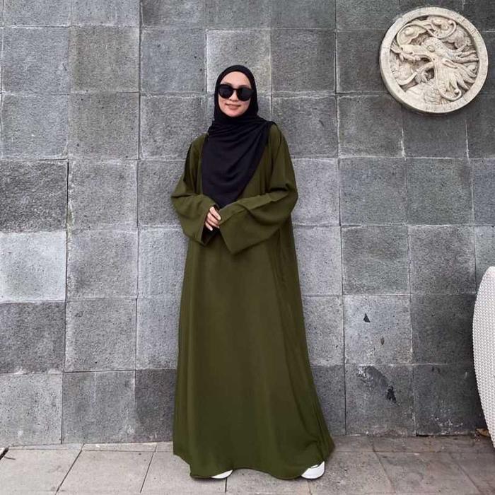Maxi Dress Muslim Suryalaya Busana untuk Wanita Dewasa Berbahan Woolpeach Premium