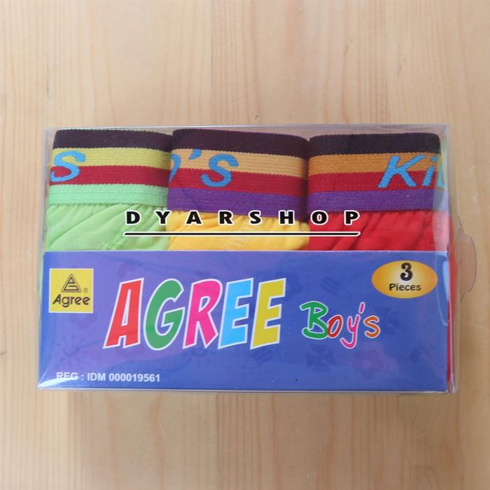 [ 3 pcs ] CD Agree Kids AG-200 | Agree Kids Celana Dalam Anak Laki Laki Polos CD Harian AG 200 Berku