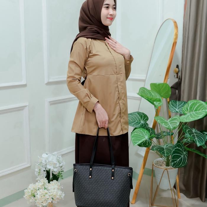 ER- Baju Pramuka Pembina Guru Wanita Model Gamis Semi Rok Baju Anggota Pramuka Pembina Guru dengan D