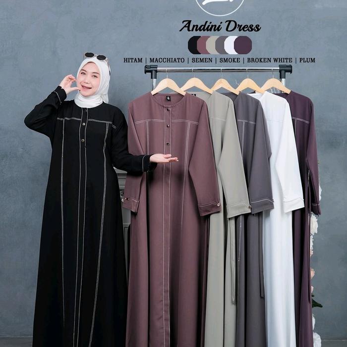 IC  Andini Dress By Zahin   matt sabrina ukuran ld 110 pb 138 6 seri warna busui friendly aksen kanc