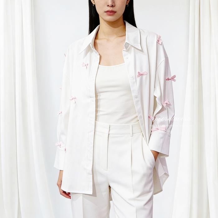 ELVER BOW COQUETTE OVERSIZE LOOSE SHIRT COTTON CANDY READY PREMIUM COLLECTION