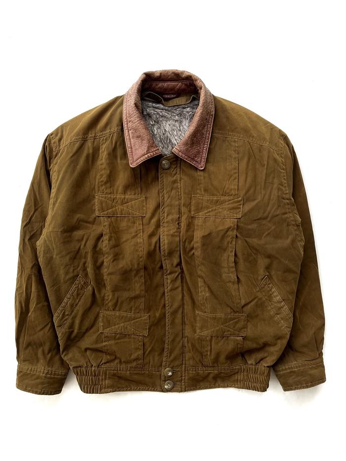 Dolce Suede Flight Jacket Kerah kulit (JC-6965) L (66x60)