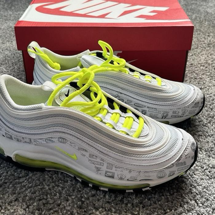 Nike Air Max 97 Reflective Logo "White/Volt/Black/Pure Platinum " Original BNIB