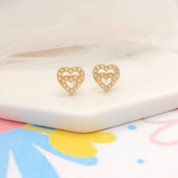 (34) Anting Tusuk Love Full Mata Cantik A928-A