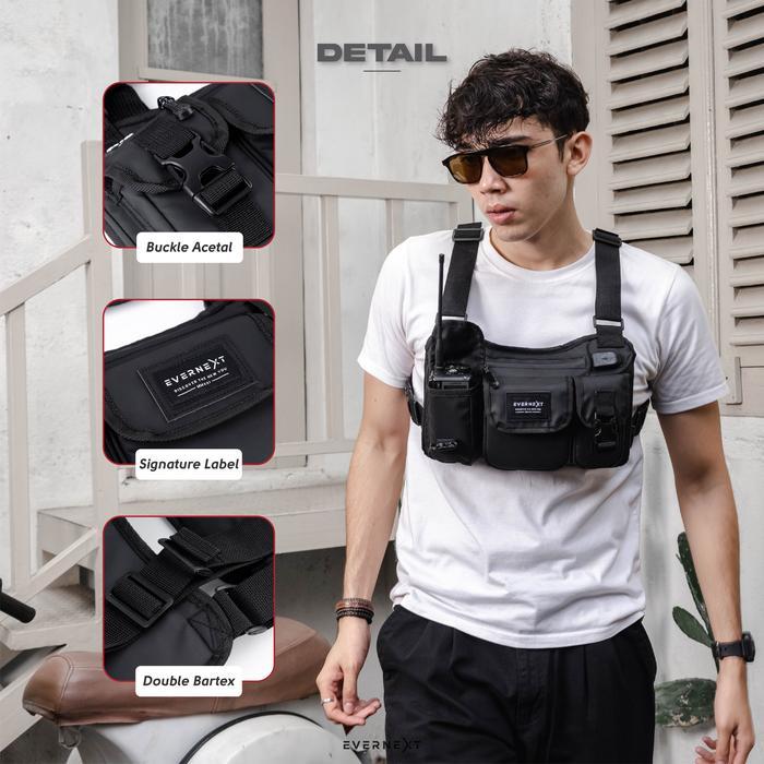 Eiger - EVERNEXT Chest Bag Trevor Waterproof Tas dada Tactical Rig Bag Outdoor Tas Pelindung Dada Mo