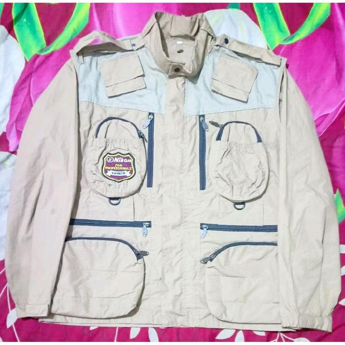 Jaket Vest Tactical Tomspa Nikon Lemix Coklat Second
