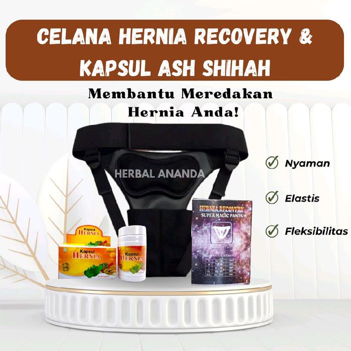 Paket Hemat Celana Hernia Recovery + Kapsul Hernia Ash Shihah| Bantu Pemulihan Turun Berok Pria Dewa