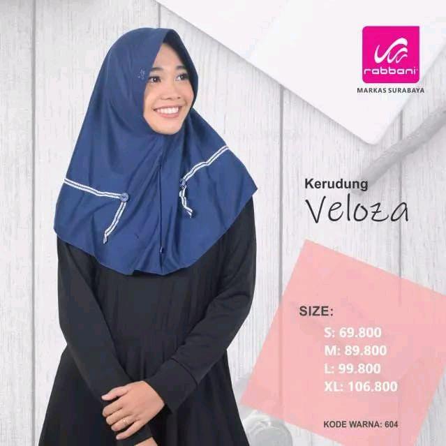 Sale!! Kerudung Rabbani 100% Ori_ Krd Veloza Navy_ Diskon 50%