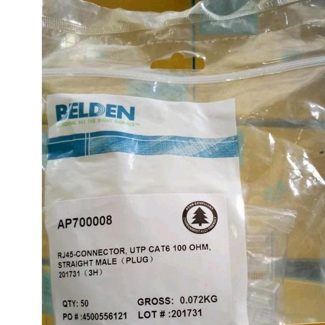 Konektor RJ45 Cat 6 Belden Connector RJ 45 CAT6 1 pack Original AP700008