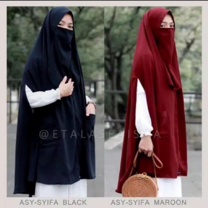 NEW COLLECTION KHIMAR SYARI AS SYIFA HIJAB INSTAN BOLONG TANGAN FREE CADAR ASYIFA