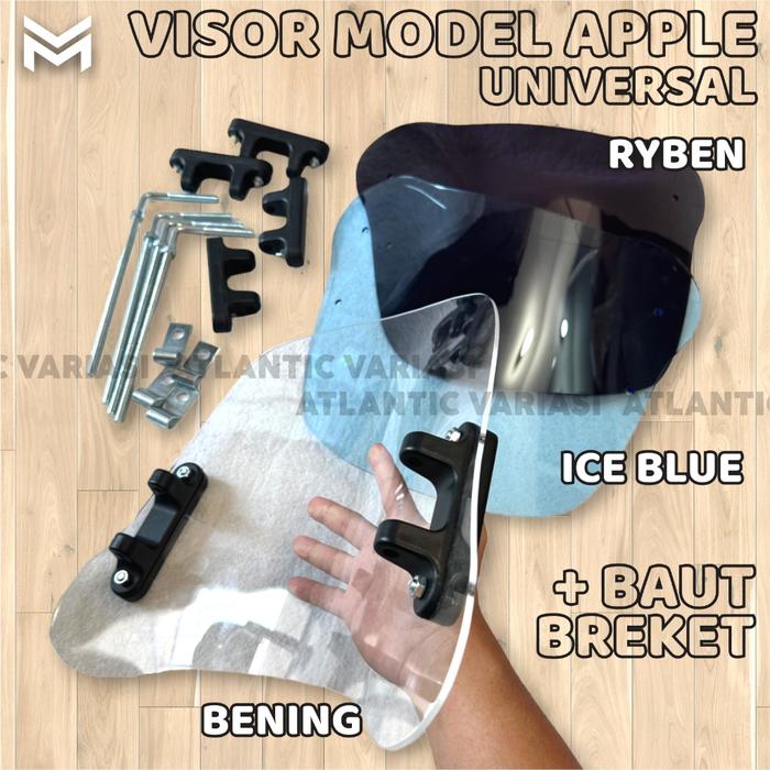 VISOR KACA DEPAN WINDSHIELD MODEL APPLE UNIVERSAL BEBEK MATIC SCOOPY BEAT FINO WINDSIL KACA AKRILIC 