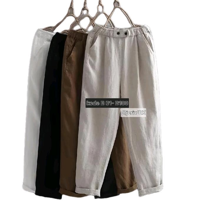 Paket Isi 3 / 4 Pcs Celana Wanita RANDOM/ACAK Size B (01-100) - Campur Jeans / Kulot / Panjang Dan L