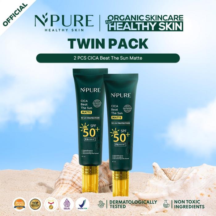 2PCS【TWIN PACK SUNSCREEN】NPURE  Cica Beat The Sun Matte SPF 50 / SUNSCREEN HYPOALLERGENIC Acid Extra