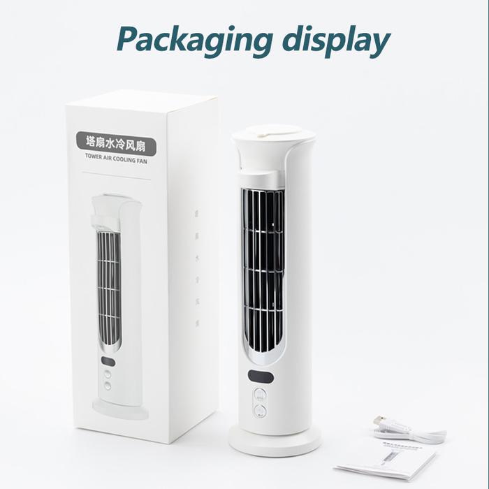 ZAOXI Tower Bladeless Fan Mini Desktop Air Conditioner with Shaking