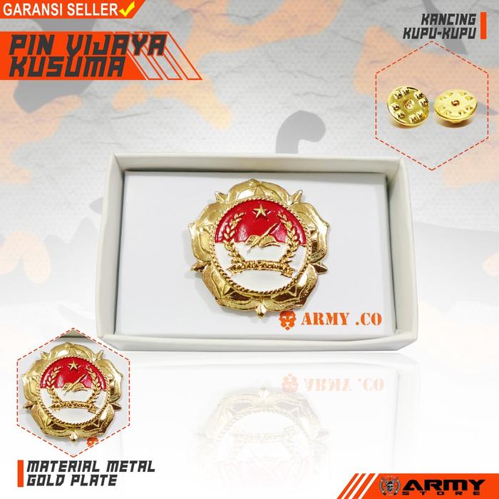 Pin Vijaya Kusuma Gold Plate Kualitas terbaik Clips