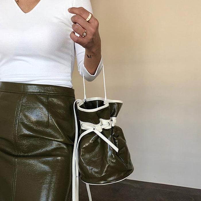 Kwani Celeb Patent Bucket Bag Shoulder