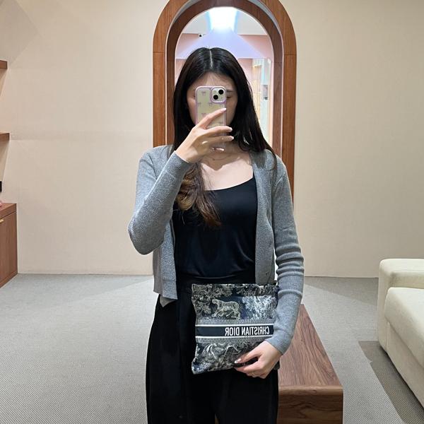 Tas CHRISTIAN DIOR DIORIVERA BLUE ZIP POUCH 100% ORIGINAL