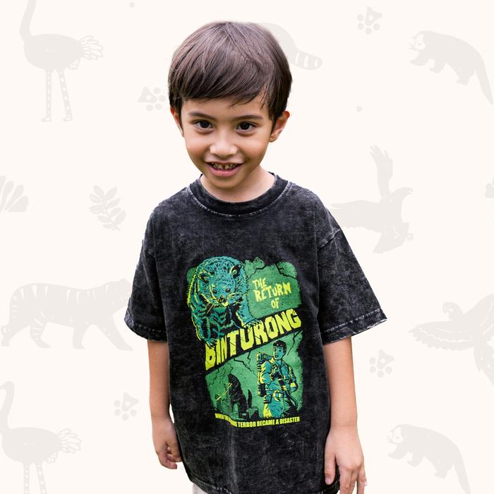 [NEW] T-SHIRT ANAK - SATO ‘BINTURONG BUSTER’ OVERSIZED WASHED BLACK