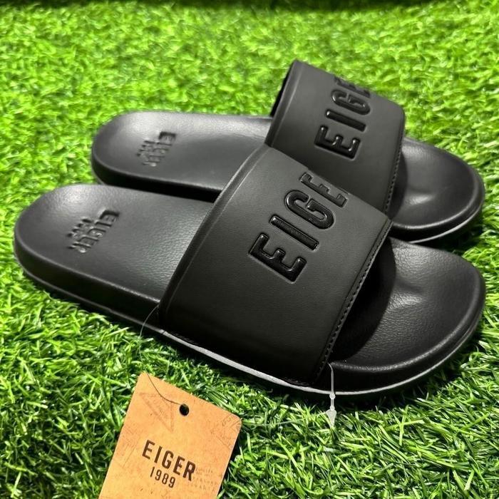 Sandal Eiger001 ORIGINAL SANDAL SLIP ON EIGE R NORTE 1.0 SLIDER BLACK- EIGER1989 100% ORI Sendal Pri